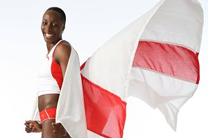 Nadia WIlliams with England flag