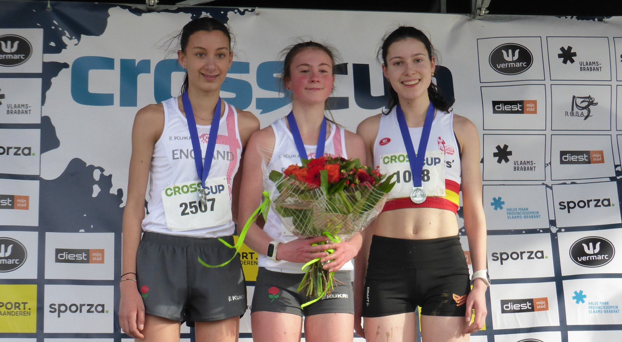Belgium CrossCup U20 women podium
