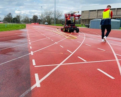 Cleaning Medway Park track