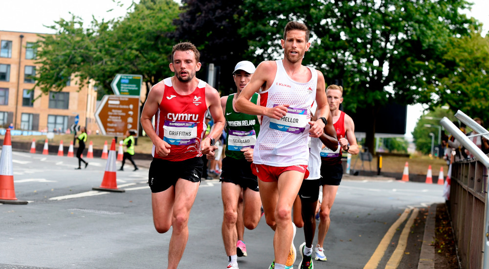 Jonny Mellor competing for Team England in the Marathon at the Commonwealth Games