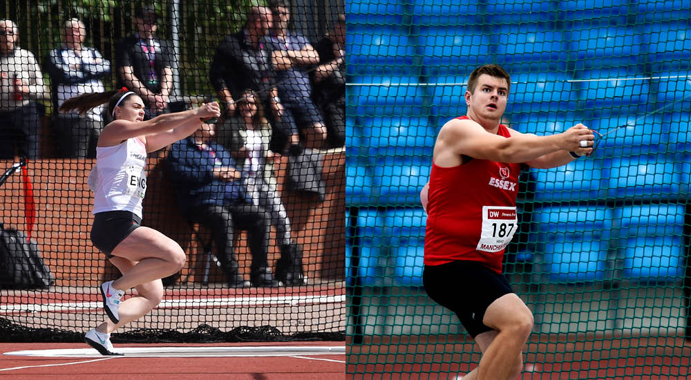 Katie and Thomas Head competing in the hammer