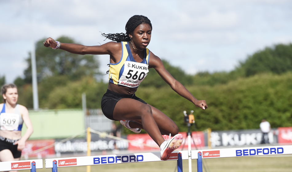 U17 women 300m hurdles Stephanie Okoro