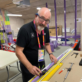 measuring the javelin at Commonwealth Games 2022