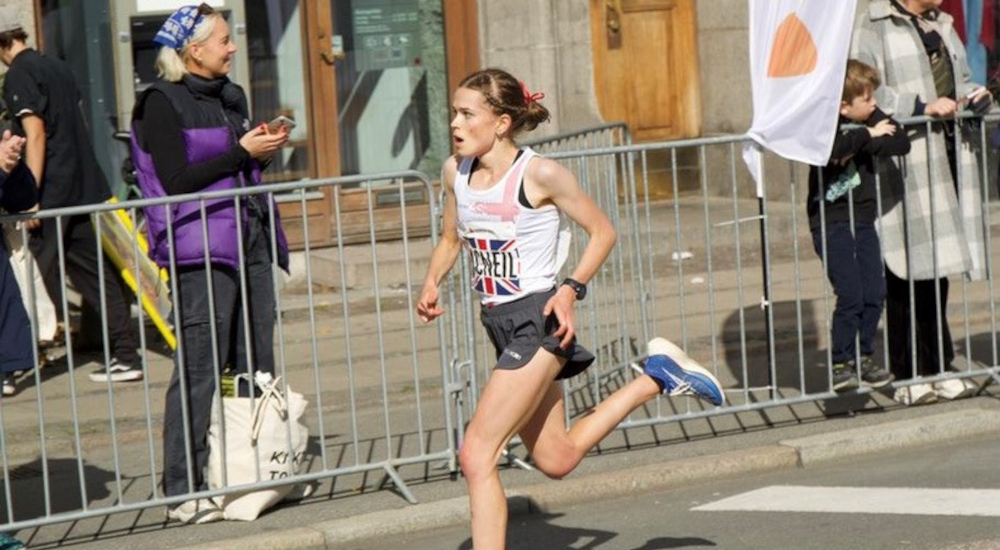 Lauren McNeil competing at the Copenhagen Half Marathon