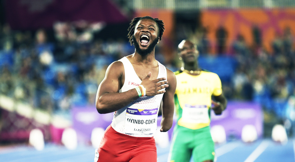 Birmingham 2 August 2022.  Emmanuel Oyinbo-Coker (England) won the Men's T45-47 100m.  Photo by Mark Shearman